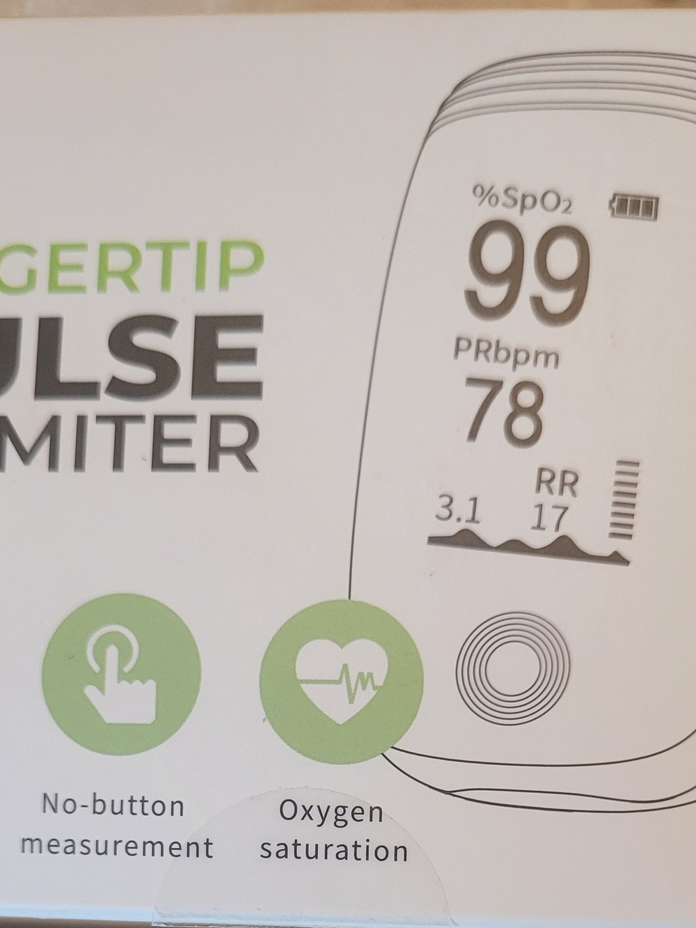 Fingertip Pulse Oximeter - White